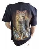 Raffiniertes Shirt Katzenfamilie - die Katzen leuchten in der Dunkelheit