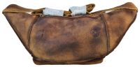 Echt Leder Gürteltasche Bauchtasche Skull Fly Totenkopf Braun