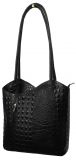 Echt Leder Designer Handtasche Krokodil Schwarz