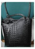 Echt Leder Designer Handtasche Krokodil Schwarz