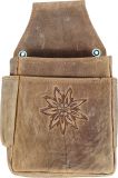 Bayrisches Echt Leder Holster Gürteltasche für Kellner Geldbeutel Edelweiß