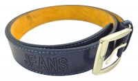Echt Leder Gürtel Jeans Blau