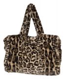 Großzügige Kunstpelz Fell Shoppertasche Leopard