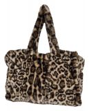Großzügige Kunstpelz Fell Shoppertasche Leopard