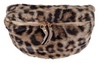Kunstpelz Fell Gürteltasche Leopard - Bauchtasche Hüfttasche Crossover