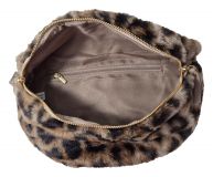 Kunstpelz Fell Gürteltasche Leopard - Bauchtasche Hüfttasche Crossover
