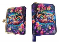 Damen Geldbeutel Kartenetui Kombination Eule