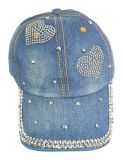 Designer Baseball Cap Schirmmütze Jeans mit Herz