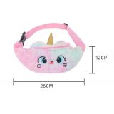 Kinder Gürteltasche Einhorn aus Plüsch - Crossover-Tasche Bauchtasche
