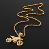 Halskette Motorrad Goldenes Bike - Edelstahl vergoldet