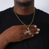 Halskette Motorrad Goldenes Bike - Edelstahl vergoldet