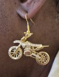 Ohrringe Motorrad Goldenes Bike - Edelstahl vergoldet