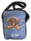 Crossbody Handtasche Jeans mit Dackel 3D Druck
