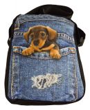 Crossbody Handtasche Jeans mit Dackel 3D Druck