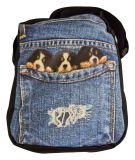 Crossbody Handtasche Jeans mit Hundebabys 3D Druck
