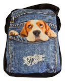 Crossbody Handtasche Jeans mit Labrador Hund 3D Druck