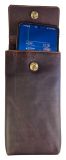 Echt Leder Handy Smartphone Gürteltasche Dunkelbraun