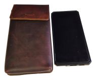 Echt Leder Handy Smartphone Gürteltasche Dunkelbraun