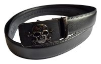 Echt Leder Designer Gürtel Skull Totenkopf 3D Excellent