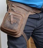 Echt Leder Beintasche für Motorradfahrer Rustikal - Gürteltasche mit Beingurt