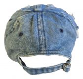 Echte Jeans Baseball Cap Schirmmütze mit Risse hellblau