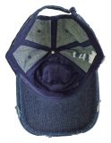 Echte Jeans Baseball Cap Schirmmütze mit Risse dunkelblau