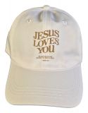 Baseball Cap Schirmmütze Jesus loves you Weiß