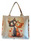Shoppertasche Freche Katzen - Strandtasche Totebag - perfekt für jeden Katzenbesitzerin