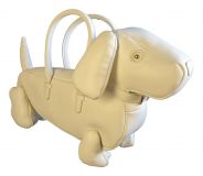 Designer Handtasche Dackel Hund Elfenbeinfarben
