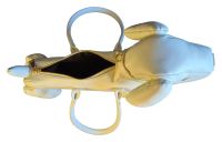 Designer Handtasche Dackel Hund Elfenbeinfarben