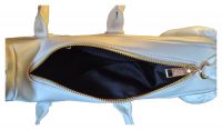 Designer Handtasche Dackel Hund Elfenbeinfarben