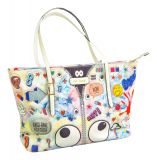 Designer Shoppertasche Totebag with Big Eyes - Knallbunt und große Augen