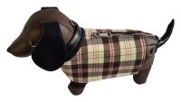 Designer Clutch Handtasche Dackel Hund Waldi Braun