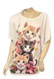 T-Shirt Süße Bunte Katzenfamilie