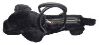 Designer Handtasche Dackel Hund Plüsch Schwarz
