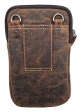 Echt Leder Handy und Gürteltasche Kombination Rustikal
