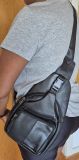 Echt Leder Slingbag Herren Schwarz - Schultertasche Crossbody