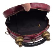 Designer Handtasche mit echter Uhr Historisch in Weinrot