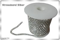 Strassband Crystal Silber SS12 3mm 10 Meter Rolle