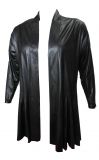 Lange Jacke Lederoptik Schwarz A74