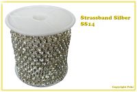 Strassband Crystal Silber SS16 4mm 10 Meter Rolle