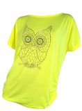 T-Shirt Eule Neon-Gelb