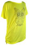 T-Shirt Eule Neon-Gelb