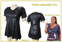 Tunika Kleid Lederoptik XXL Kurzarm