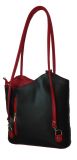 Echt Leder Designer Handtasche Black and Red